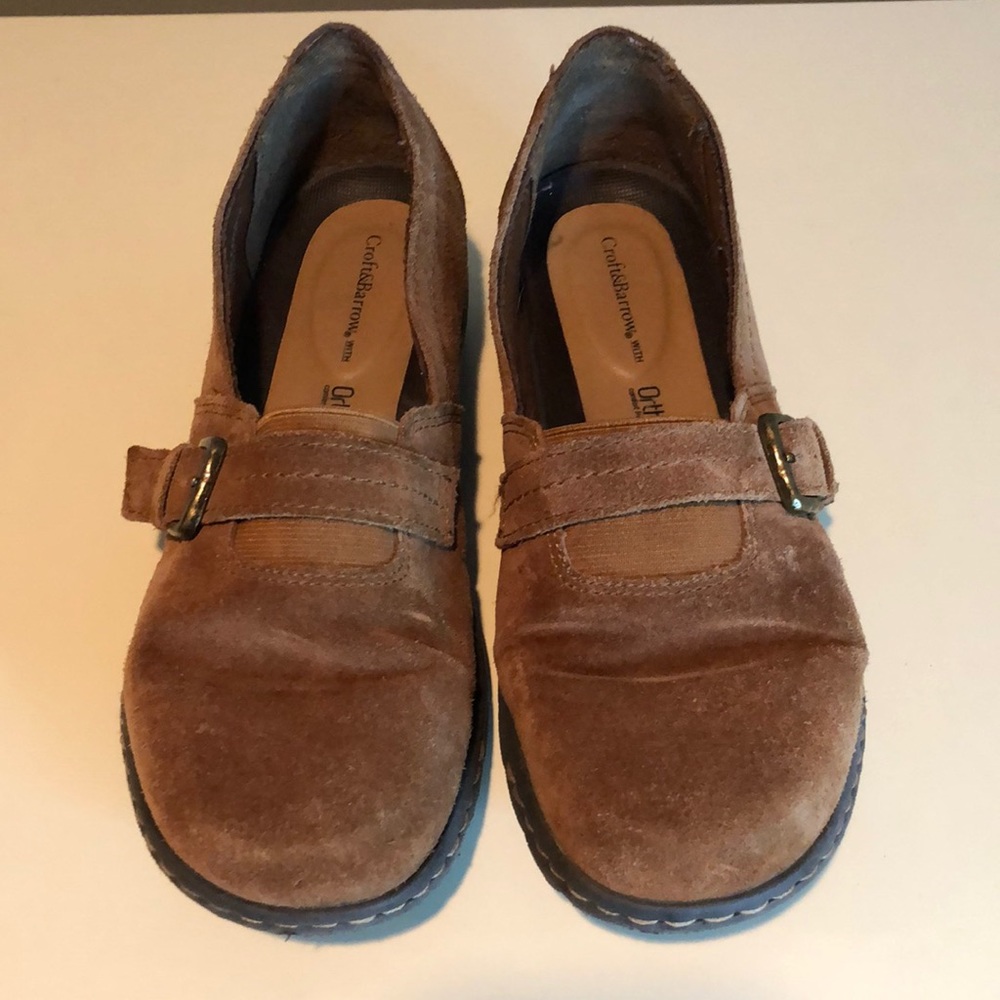 Croft Barrow Shoes Casual Slip On Loafers Brown Leather Closed Toe